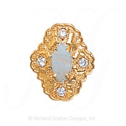 GS490 OP/D - 14 Karat Gold Slide with Opal center and Diamond accents 